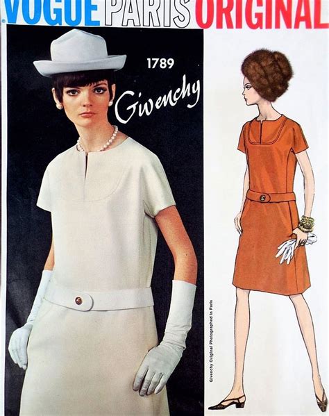 P1789m24 1960s Classy Givenchy Dress Pattern Vogue Paris Ori Vogue