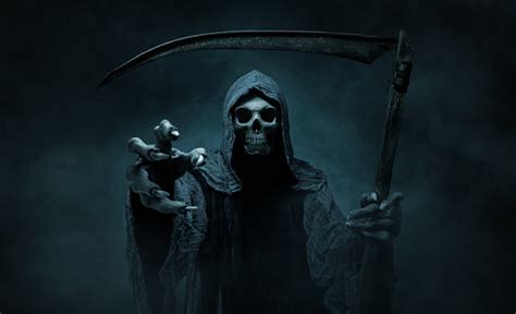 Grim Reaper Reaching Towards The Camera Stock Photo Download Image