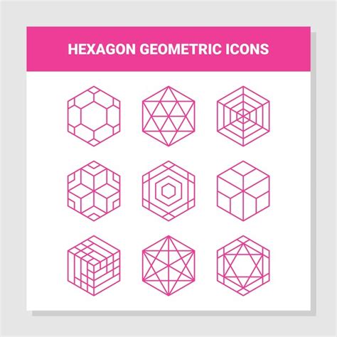 Premium Vector Hexagon Geometric Icons
