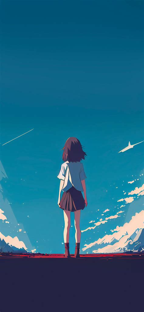 Girl And Sky Anime Aesthetic Wallpapers Aesthetic Anime Walls