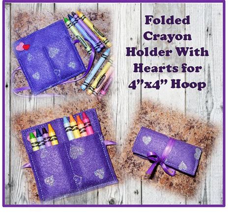 The Folded Crayon Holder With Hearts For 4x4 S Hopp