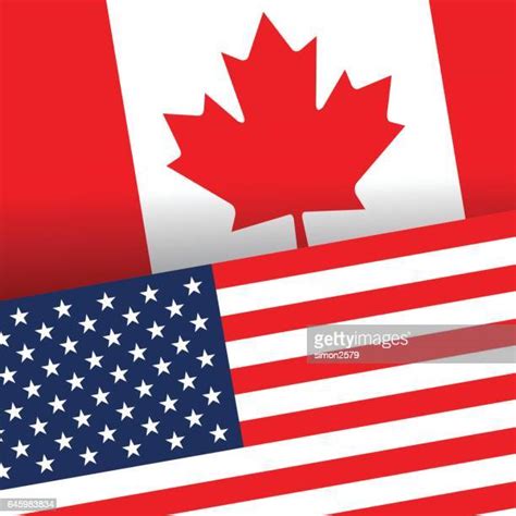 Us And Canadian Flag Photos And Premium High Res Pictures Getty Images