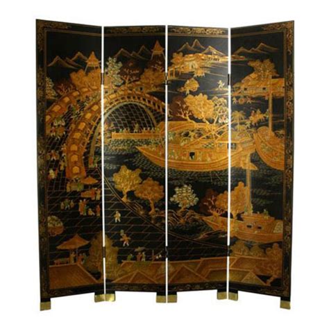 Oriental Furniture Ching Ming Festival Shoji Screen Room Divider