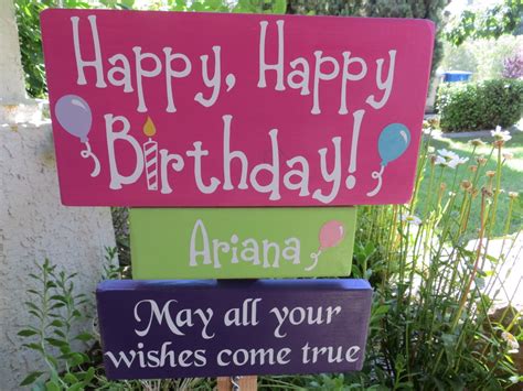 Personalized Happy Birthday Yard Sign Bright Colors Etsy