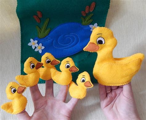 5 Little Ducks Finger Puppet Play Set 5 Little Ducks Finger Etsy