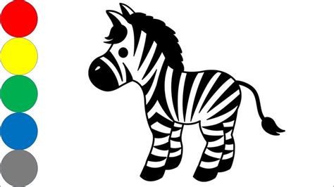 Draw And Coloring Zebra Drawing For Kids Kids Art Youtube