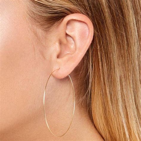 Thin Gold Hoop Earrings Large Hoop Earrings Minimalist Etsy