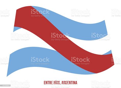 Entre Rios Flag Melambaikan Ilustrasi Vektor Di Latar Belakang Putih