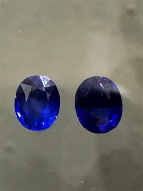 Certified Natural Royal Blue Sapphire Pair Lihiniya Gems