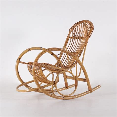 Italian Bamboo Rocking Chair 1960s 86256