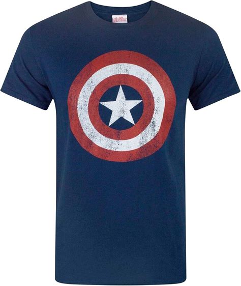 Marvel Avengers Mens Captain America Shield T Shirt Uk Clothing