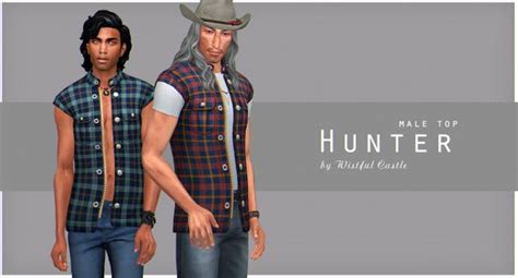 Hunter Male Top Wistful Castle On Patreon Tops Sims Mens Outfits
