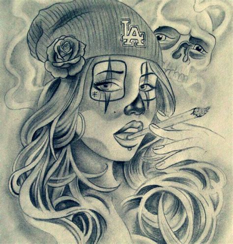 27 Best Gangster Girl Tattoo Drawings Images On Pinterest Gangsta
