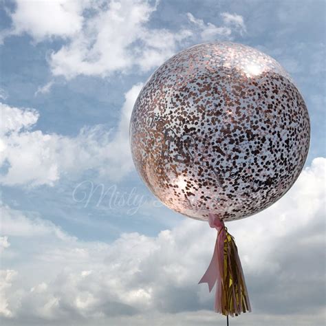 36 Inch 1cm Confetti Balloons Metallic Rose Gold Confetti Balloons