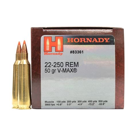 Hornady Varmint Express 22 250 Remington 50gr V Max Ammo 50 Rounds