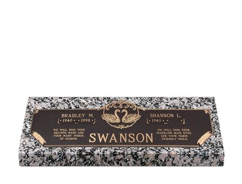 Devotions Swans Companion Bronze Grave Marker
