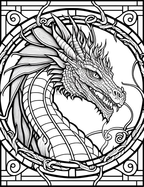 Dragon Head Coloring Download Printable Adult Coloring Page Printable