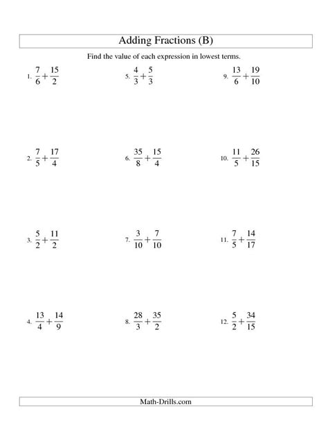 The numerators of your improper fractions will be larger than their denominators. Adding Proper and Improper Fractions with Unlike Denominators and Mixed Fractions Results ...