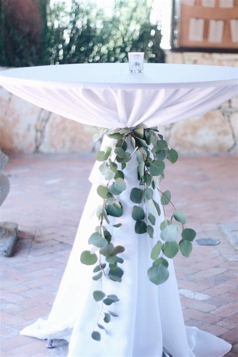 Eucalyptus Cocktail Table Ties Are Such A Lovely Element To Add Whim Florals Wedding Table