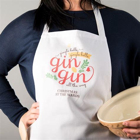 Personalised Apron Gin Gin All The Way Uk Personalized Aprons