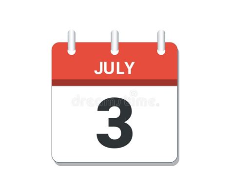 July 3rd Calendar Icon Vector Concept Of Schedule Business And Tasks