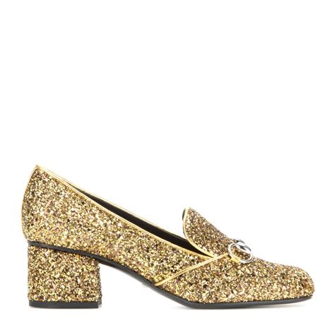 Lyst Gucci Glitter Embellished Pumps In Metallic