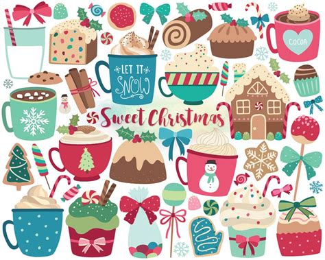 Christmas Clipart Christmas Sweets And Treats Clip Art Etsy Kerst