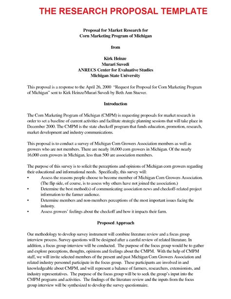 Business Proposal Letter The Research Proposal Template