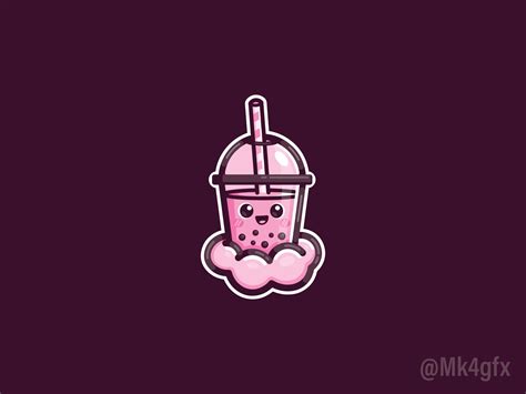 Cute Boba Tea Logo Available For Purchase By Mk4gfx On Dribbble