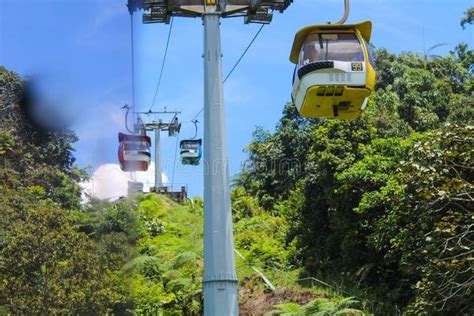 The world's longest cable car is more than five kilometers long. Cable Car Service To Genting Highlands, Malaysia Stock ...
