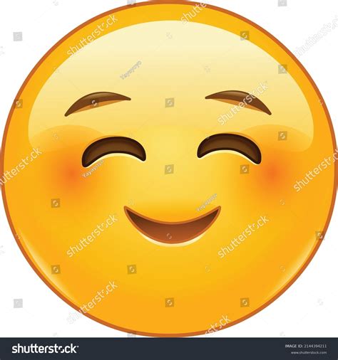 Happy Emoji Emoticon Blushing Smiling Eyes Stock Vector Royalty Free