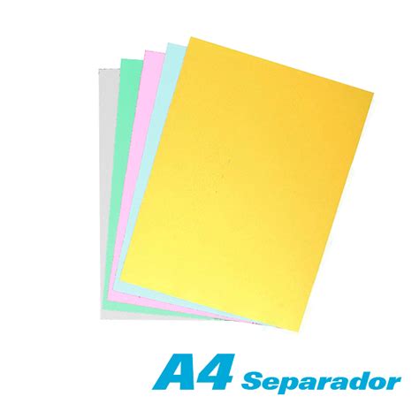 Separador Folder Cartulina Colores Paquete X Unidades Fullstock My