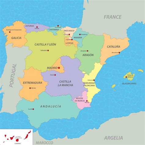 Das perfekte wandbild für dichdas 150x100 cm poster mit dem motiv barcelona, spanien von hubert. Karte von spanien | Premium-Vektor