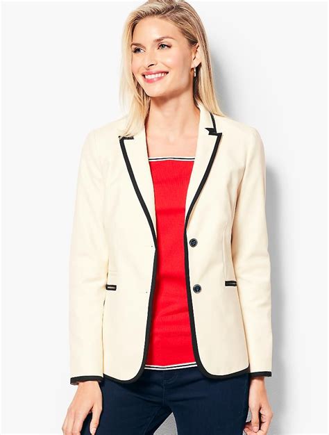 Woven Tipped Blazer Talbots Blazer How To Look Classy Beautiful