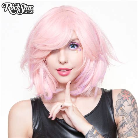 Rockstar Wigs Hologram 12 Powder Pink 00663 Pink Wig Wig Styles