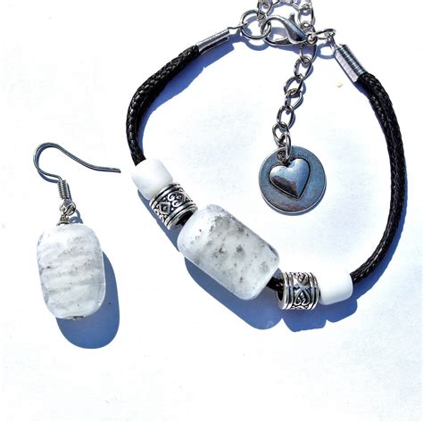 Jewelry Set Cremation Ash Tri Bead Braceletearringsnecklace 5