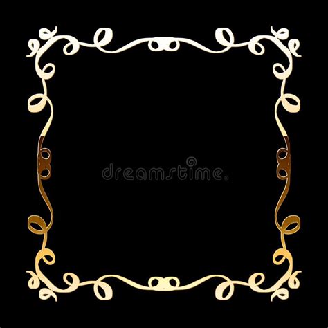 Vector Luxury Golden Frame Ornamental Shiny Gold Decorative Design