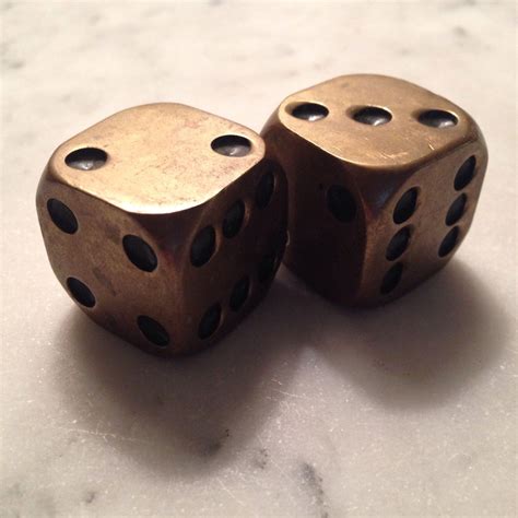 Vintage Brass Dice Oversized Brass Dice Pair Of Vintage