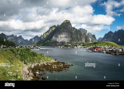 Summer Landscape Of Lofoten Islands Wide Angle Stock Photo Alamy