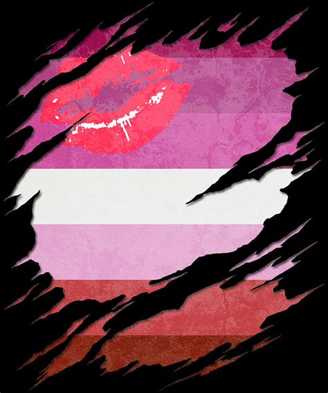 Lipstick Lesbian Pride Flag Ripped Reveal Digital Art By Patrick Hiller Pixels