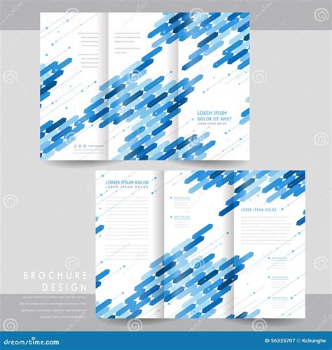 High Tech Tri Fold Brochure Template Design Stock Vector Illustration