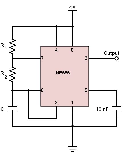 Basic Astable 555 Oscillator Circuit