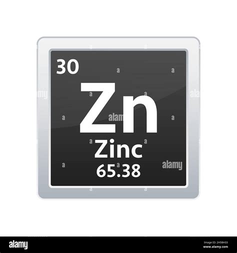 Zinc Symbol Chemical Element Of The Periodic Table Vector Stock Illustration Stock Vector