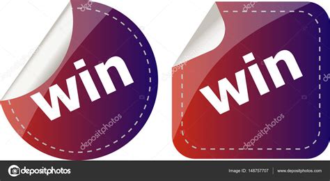 Win Stickers Set Web Icon Button Isolated On White — Stock Photo