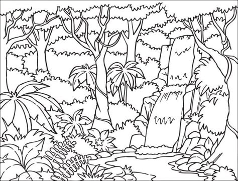 Dibujos De Paisaje De Cascada Para Colorear Para Colorear Pintar E My