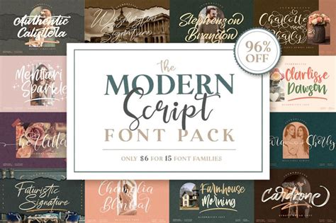 The Modern Script Font Pack By Thehungryjpeg Thehungryjpeg