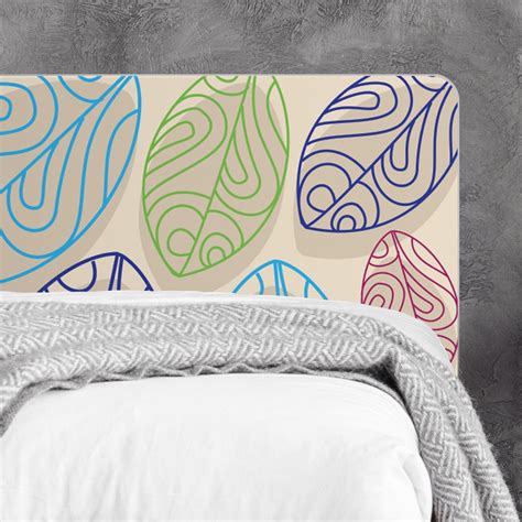 Pvc Bed Headboard Texture Design Abstract Plant Leaves Beige Etsy