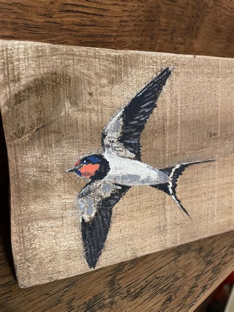 Swallow Wall Hanging Picture Painting Bird Decoration Art Etsy