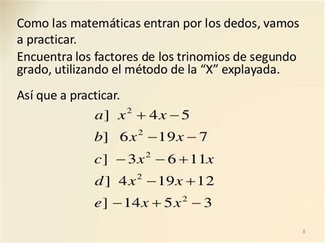 Factorizacion De Trinomios De Segundo Grado