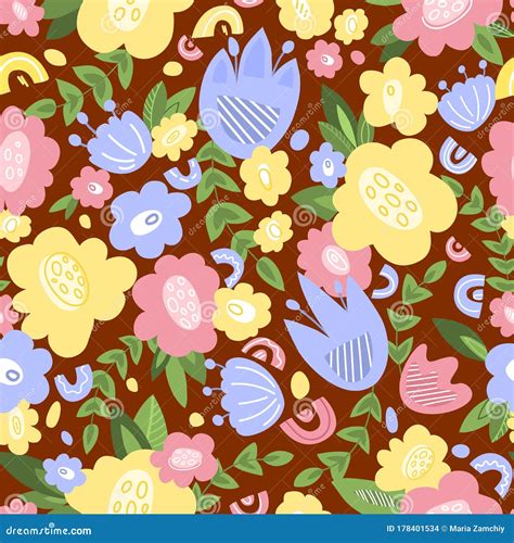 Floral Seamless Pattern Collection Stock Vector Illustration Of